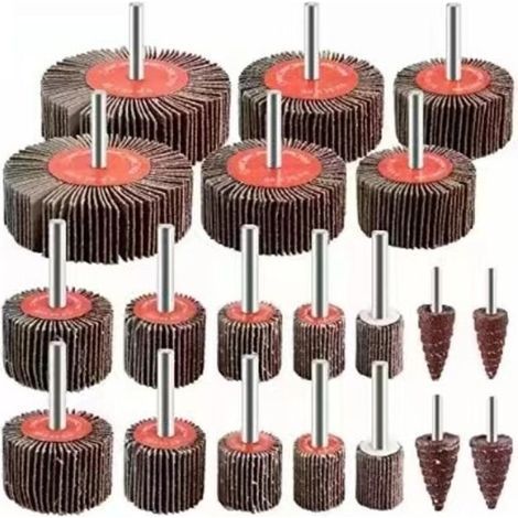 Lot De 20 Roues Abrasives À Lamelles Grain 80 – Pour Ponçage Et Polissage Bois Et Métal – Compatible Perceuses Et Meuleuses 1000 Pcs
