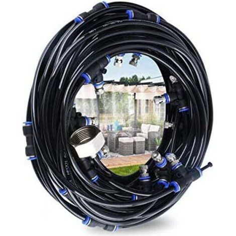 Ct Outdoor-sprühbewässerungssystem, 10 M Terrassen-sprinklersystem Mit 9 Düsen + 1 Ersatzdüse + 1 Schlauchschneider -