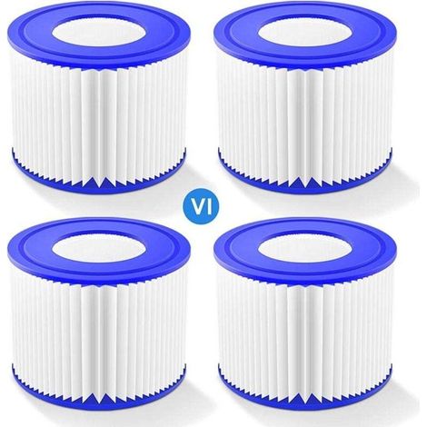 4er-pack Vi-filterkartuschen Für Whirlpools, Vi-filterkartuschen Für Poolfilter, Vi-filterkartuschen Kompatibel Mit Bestway 58323e, Coleman Saluspa 90427e Und Lay-z-spa