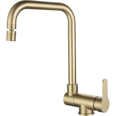 Klappbare Küchenarmatur, Klappbare Küchenarmatur Aus Gebürstetem Edelstahl Mit Goldfinish, Moderne Klapparmatur