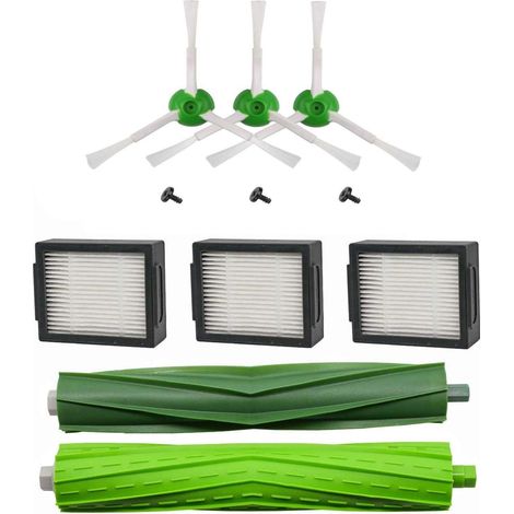Ede Kit De Pièces De Rechange Compatible Avec Roomba I7 I7+ E5 E6 E7 - Pack De Brosses Latérales, Rouleaux Et Filtres Hepa.