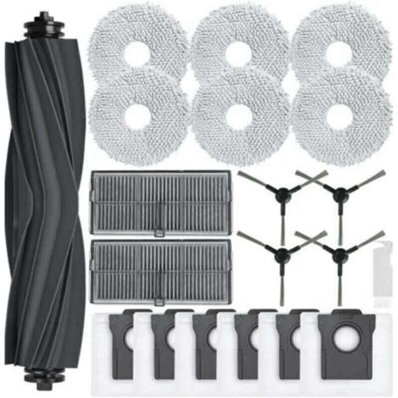 Dreame L10s Pro Ultra Heat/l10s Ultra Gen 2 Ersatzzubehörset Für Dreame X30 Ultra/mova E30 Ultra, 1 Hauptbürste, 6 Staubbeutel, 6 Reinigungstücher, 2 Filter, 4 Seitenbürsten