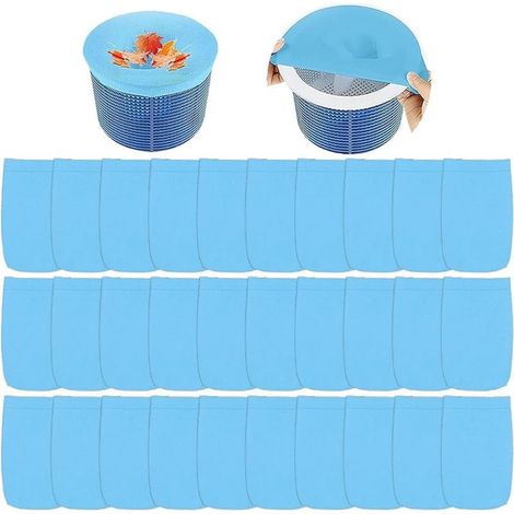 Lot De 30 Chaussettes Pour Skimmer De Piscine,chaussette Filtre Piscine, Filet De Filtre En Nylon,filet De Filtre Élastique, Panier De Skimmer,chaussettes De Skimmer Pour Enlever