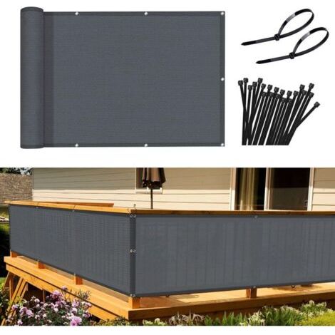 Green Mobility Balkon-/gartensichtschutzwand 90x300 Cm Hdpe Wind-/uv-beständig Anthrazit Mit Befestigungsmaterial