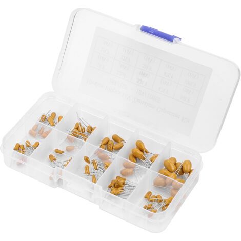 Kit De 100 Condensateurs Au Tantale Assortis (10 Valeurs, 16 V, 1 Μf À 100 Μf) Avec Boîte.