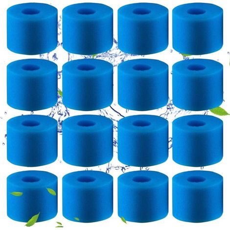 Lot De 16 Filtres De Piscine En Mousse Filtre Pour Intex Type S1 - Filtre En Mousse Pour Spa, Piscine - Réutilisables Et Lavables - Éponge De Filtration De Type S1 (16 Pièces)
