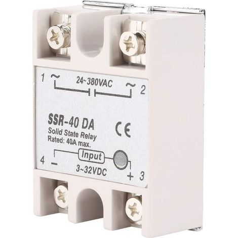 Xepho Einphasen-dc/ac-halbleiterrelais Ssr-40da 40a Eingangsspannung 3–32 V Dc Ausgangsspannung 24–380 V Ac
