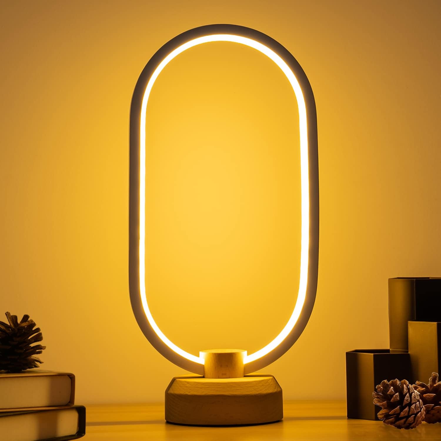 Moderne Led-schreibtischlampe Aus Holz, Nachttischlampe Für Schlafzimmer, Dimmbare Led-beleuchtung, Kreative Inneneinrichtung, Einzigartiges Geschenk Zur Hauseinweihung