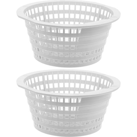 Panier De Skimmer De Piscine En Abs Blanc Léger Et Facile À Ranger, Lot De 2 Pièces Pour Filtration Des Piscines Hors Sol