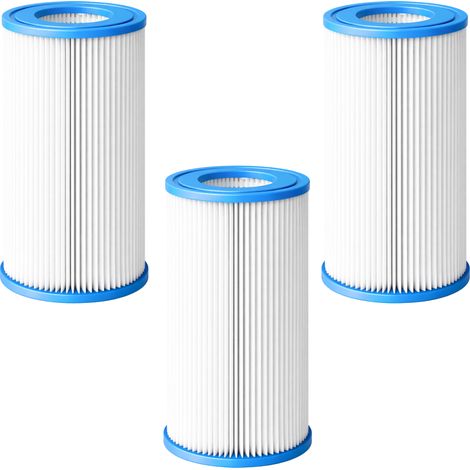 Cartouche Filtre Piscine Type A/type Iii/type C [lot 3] Compatible Intex Bestway Flowclear Summer Waves Pompes 530-1500 Gph 10,6 X 20,3 Cm ®
