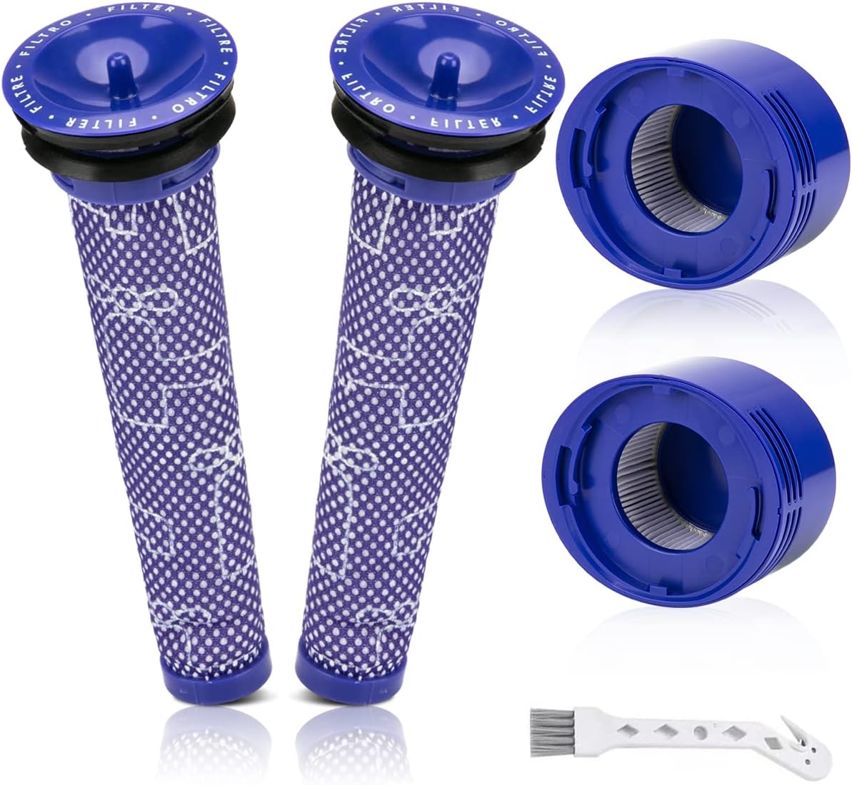 Filtre V8 De Rechange Pour Aspirateur Dyson V8 V7, Chonphan Filtres De Rechange Pour Dyson V8 V7 Animal Absolute Plus Pro Fluffy Motorhead Avec Brosse De Nettoyage - Lot De 2