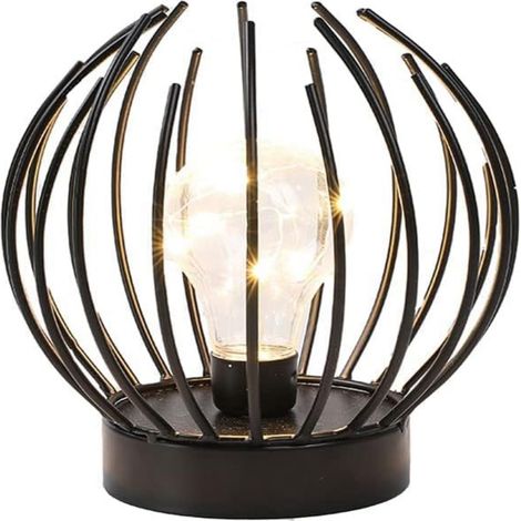 Lampe De Bureau En Forme De Cage Métallique, Sans Fil, À Piles