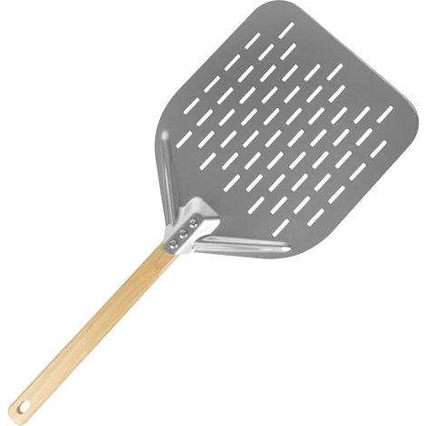 Professioneller, Perforierter Pizzaschieber 40x30 Cm – Edelstahl – Abnehmbarer Griff – Für Pizzaöfen Und Grills