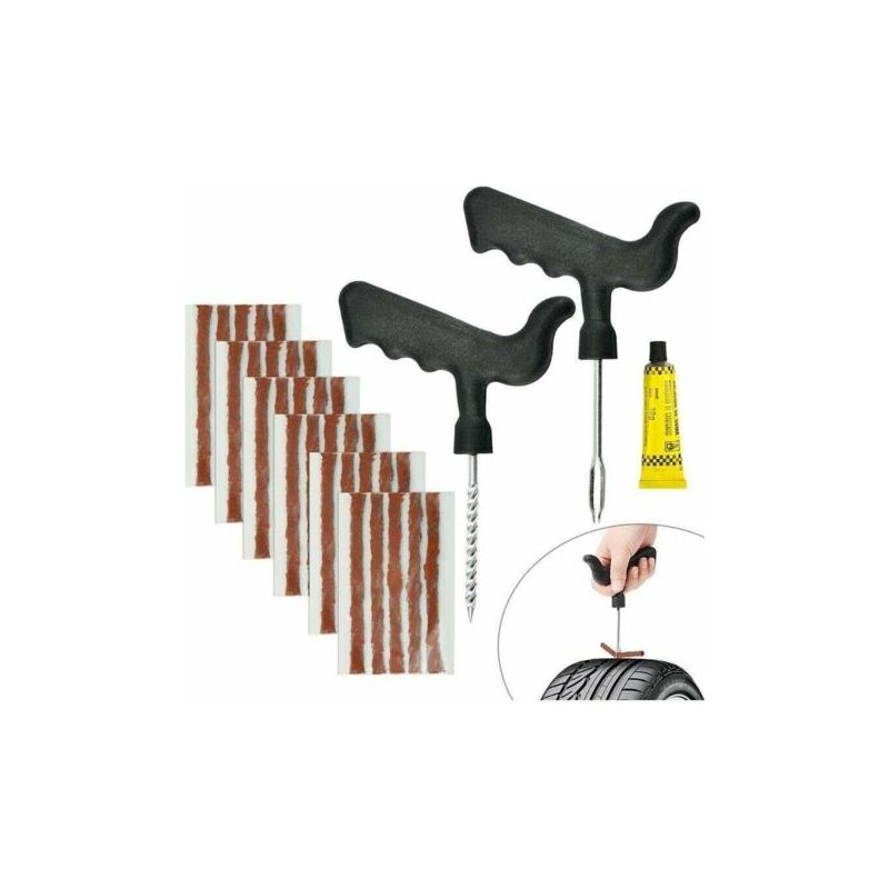30 Stück Reifenreparaturstopfen Aus Naturkautschuk, 6 Mm X 10 Cm Autoreifenstopfen, Motorradreifen-reparaturset Mit 2 Montagewerkzeugen, Motorrad-schlauchlos-reparaturset Usw.