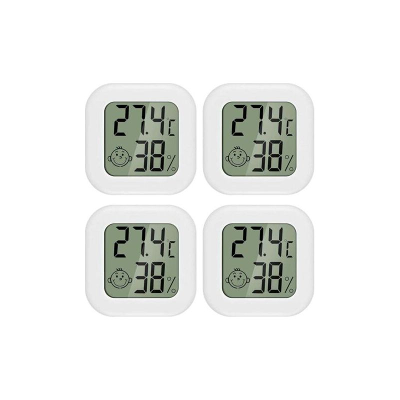 Set Mit 4 Mini-lcd-thermometern Und Hygrometern Für Den Innenbereich, Geeignet Für Kinderzimmer, Seniorenzimmer Usw.