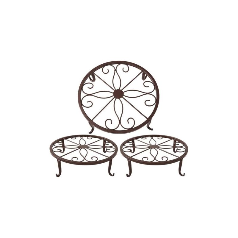 Bronzefarbener Sukkulenten-pflanzenständer, 23 X 23 X 11,5 Cm, Für Drinnen Und Draußen, 3er-set.