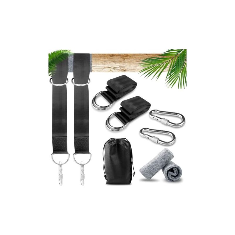 Hängemattenständer Mit Montagezubehör, Karabinern Und D-ringen, 2 Baumschonern, Aufhängungssystem Für Camping-hängematten, Gartenschaukeln, Hängematten, Maximale Belastung 550 Kg.