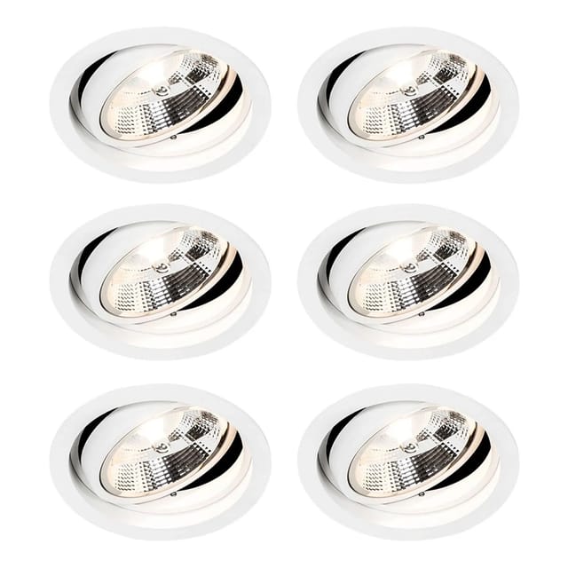 Set Mit 6 Modernes Versenktes Spotweiß Verstellbar - Chuck 111