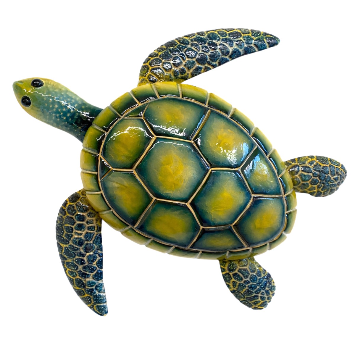 Schildkröten-wandornament Aus Metall, Farbenfrohes Und Künstlerisches Design