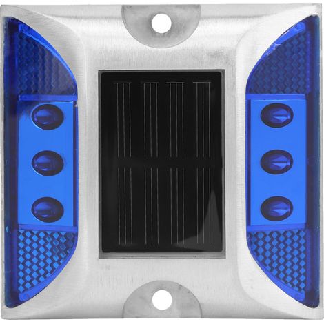 Lampes De Signalisation Solaires Led Étanches À Piquet Pour Allées, Routes Et Autoroutes (bleu)