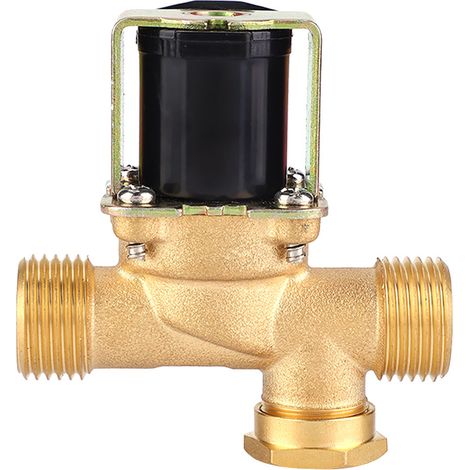 Électrovanne Électrique En Laiton 1/2 "nc, Entrée D'Eau Normalement Fermée (dc12v)