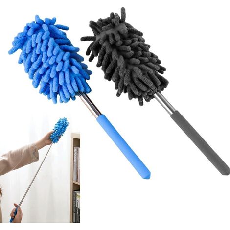 Teleskop-staubwedel, 2er-pack, Ausziehbarer Staubwedel Mit Teleskopgriff, Langer Spinnweben-staubwedel, 75 Cm Ausziehbar, Einfache Staubentfernung