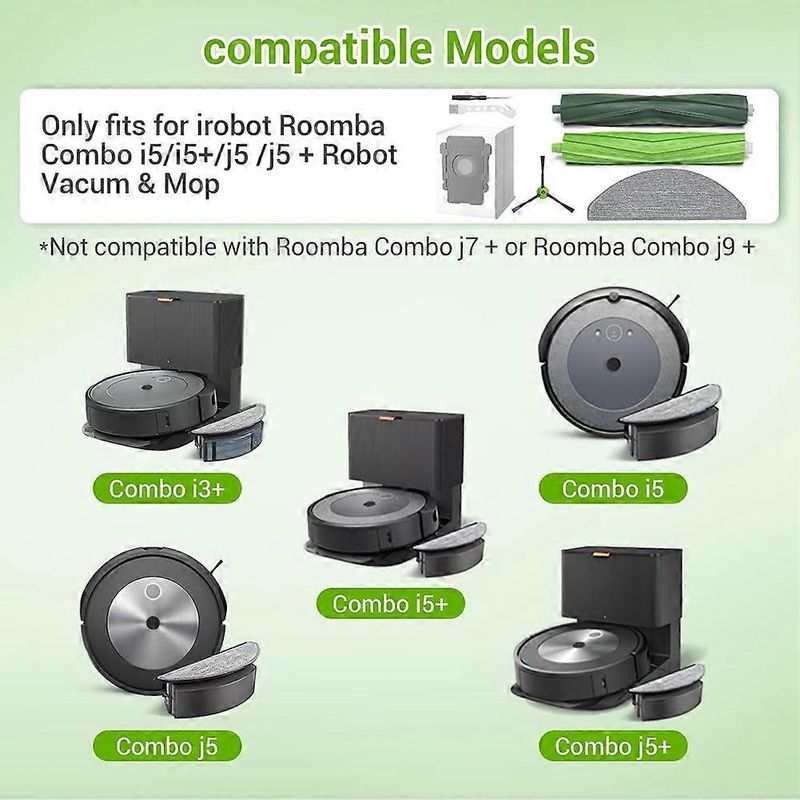 Irobot Roomba Combo I5, I5+, J5, J5+, I3+ Staubsauger-zubehörset: Hauptbürste, Hepa-filter, Reinigungstücher