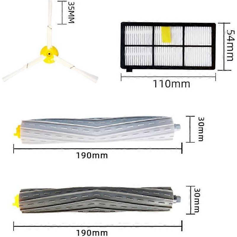Hauptbürsten- Und Hepa-filter-ersatzset Für Irobot Roomba 800, 860, 865, 866, 870, 871, 880, 885, 886, 890, 900, 960, 966 Und 980 Serie.