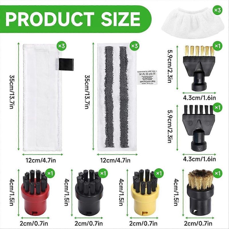 Zubehör Für Die Kärcher Easyfix Dampfreiniger Sc2, Sc3, Sc4 Und Sc5, Inklusive Eines Sets Mikrofasertücher Und Einer Bodenbürste.