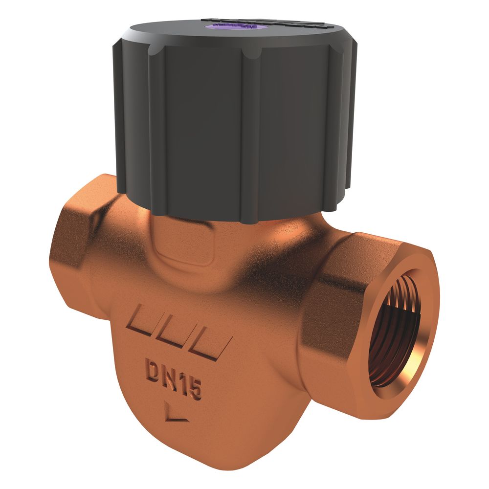 Kemper Eta-therm Automatisches Zirkulations-regulierventil Regelbereich 63 Plus/minus 1 Grad C, Dn 15 Ig, Pn 16, Figur 136 00
