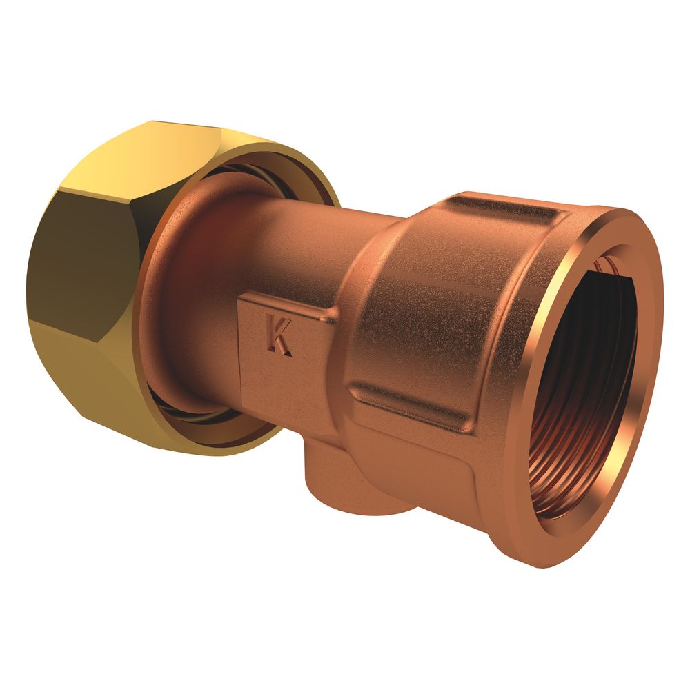 Kemper Innengewinde-verschraubung Mit Überwurfmutter Flachdichtend, Dn 65, Rp 2 1/2" X G 3" Ig, Rotguss, Figur 476 06