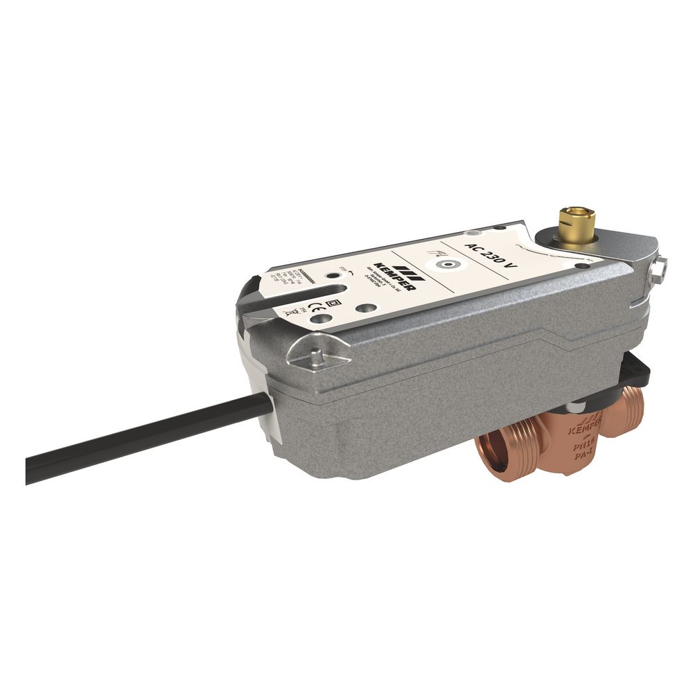 Kemper Khs Vav-plus Vollstrom-absperrventil Federrückzug-stellantrieb 230v, Dn 32 Ag, Pn 16, 90 Grad Drehbar, Figur 686 05