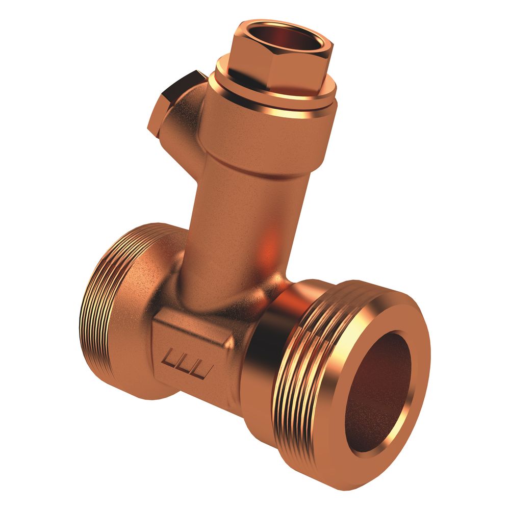 Kemper Multi-t-stück Für Temperaturmessung, Probenahme Abgang R 1/2" Und R 1/4", Dn 15 Ag, Pn 16, Rotguss, Figur 128 0g
