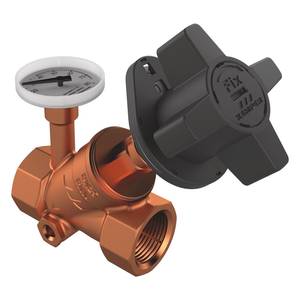Kemper Multi-fix-plus Regulierventil Manuell Mit Entleerstopfen Und Thermometer, Dn 32 Ig, Pn 16, Figur 151 06
