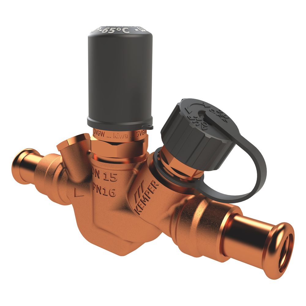 Kemper Multi-therm Automatisches Regulierventil 50-65 Grad C, Mapress Dn 20/22, Pn 16, Rotguss, Figur 143 22