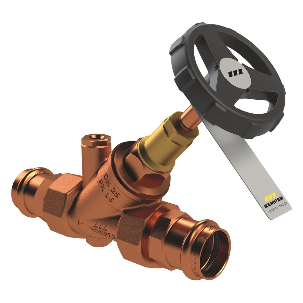 Kemper Weser Freistrom-absperrventil Mit Entleerstopfen G 1/4" San Profipress, Dn 50/54, Pn 16, Rotguss, Figur 190 30