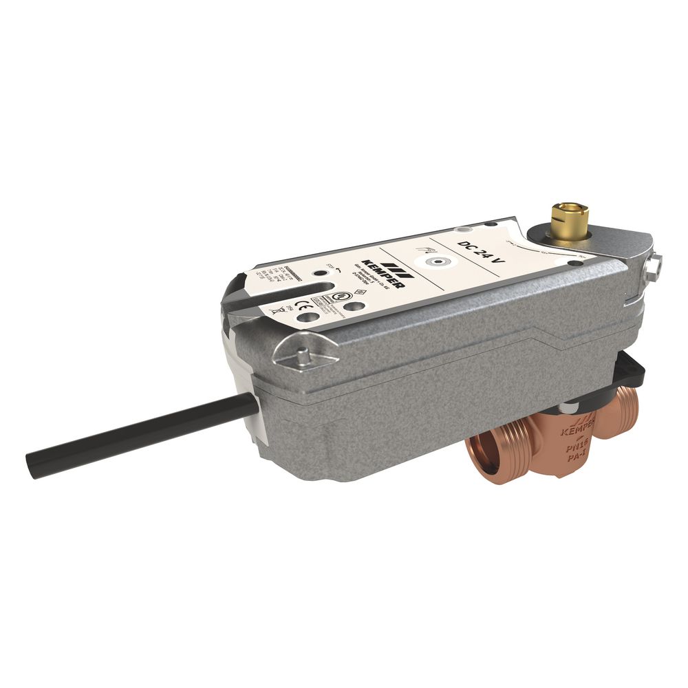 Kemper Khs Vav-plus Vollstrom-absperrventil Federrückzug-stellantrieb 24v, Dn 15 Ag, Pn 16, 90 Grad Drehbar, Figur 686 01