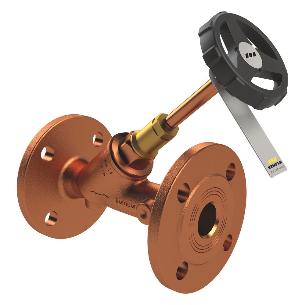 Kemper Freistrom-absperrventil Ohne Entleerung, Flansch Dn 100, Pn 16, Rotguss, Figur 135 01