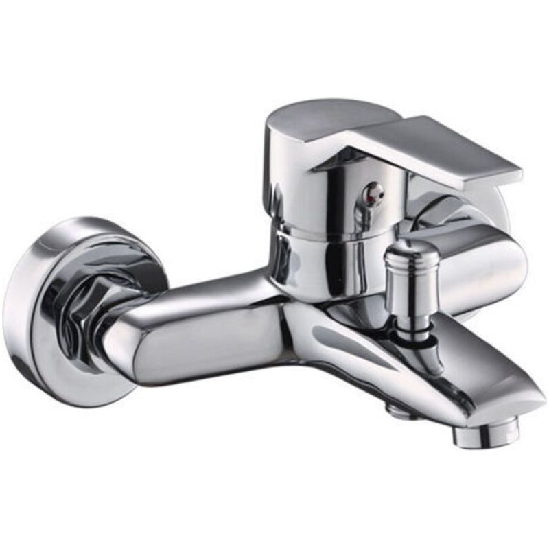 Badewannenarmatur Mit Handbrause, Einhebelmischer Mit 5 Strahlarten, 1 Schlauch, Für Badewannen, Silberfarben.