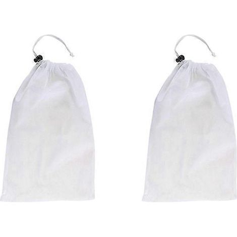 Lot De 2 Sacs Filtrants Pour Piscine, Recueil-poussière Et Feuilles, Sacs À Mailles Fines Blancs