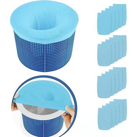 Pair 20 Pièces Chaussettes De Skimmer De Piscine Réutilisable Et Super Élastique Pour Panier De Pompe Piscine Spa