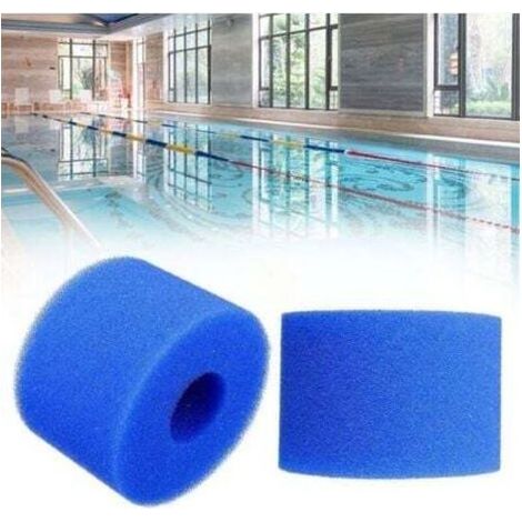 Pair 2pcs 108 X 40 X 73mm Réutilisable Piscine Lavable Filtre Éponge Bleue Éponge De Nettoyage Colonne Piscine Filtre Coton
