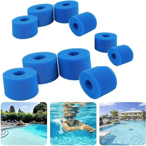 Lot De 10 Cartouches Éponge Pour Bestway Filtre De Piscine , Type Vi Pour Piscine Compatible Avec Bestway 58383 Les Filtres, Réutilisables
