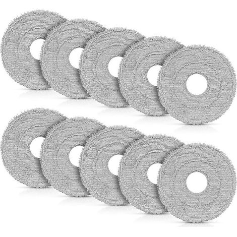 Lot De 10 Serpillière Pour Robot Aspirateur Dreame L10s Ultra Gen 2 / Mova E30 Ultra / L10s Pro Ultra / X40 Ultra / X40 Master/l40 Ultra/x50 Ultra Complete. Accessoires Tampons De Nettoyage Microfibre