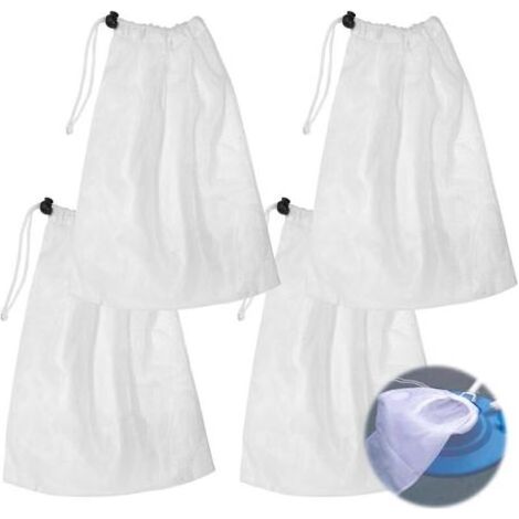 Pair Lot De 4 Sacs Filtrants Piscine Sacs En Maille Fine Avec Cordon De Traction, Idéaux Pour Nettoyage Feuilles Et Débris De Piscine