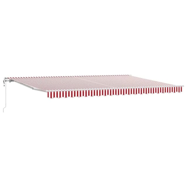 Einziehbare Markise 500 × 350 Cm Rot Und Weiß Vidaxl