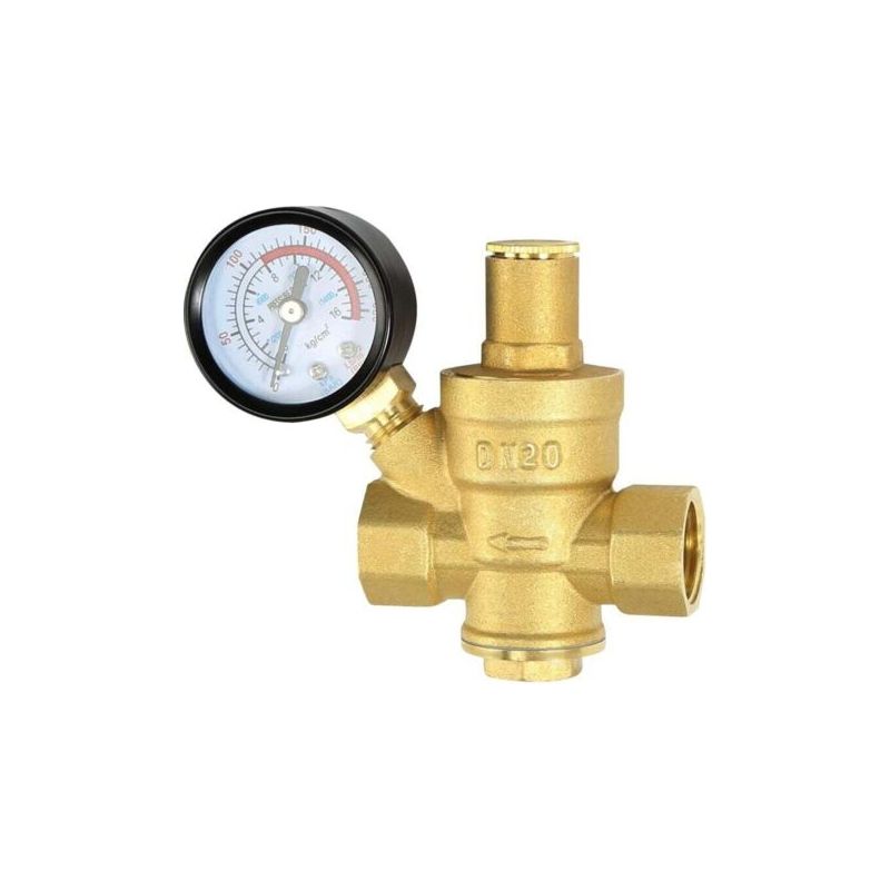 Dn20 3/4-zoll-druckminderer Mit Manometer, Aus 100 % Hochhartem Messing, Druckminderer, Druckbegrenzer, Druckregler Für Bewässerungsanlagen
