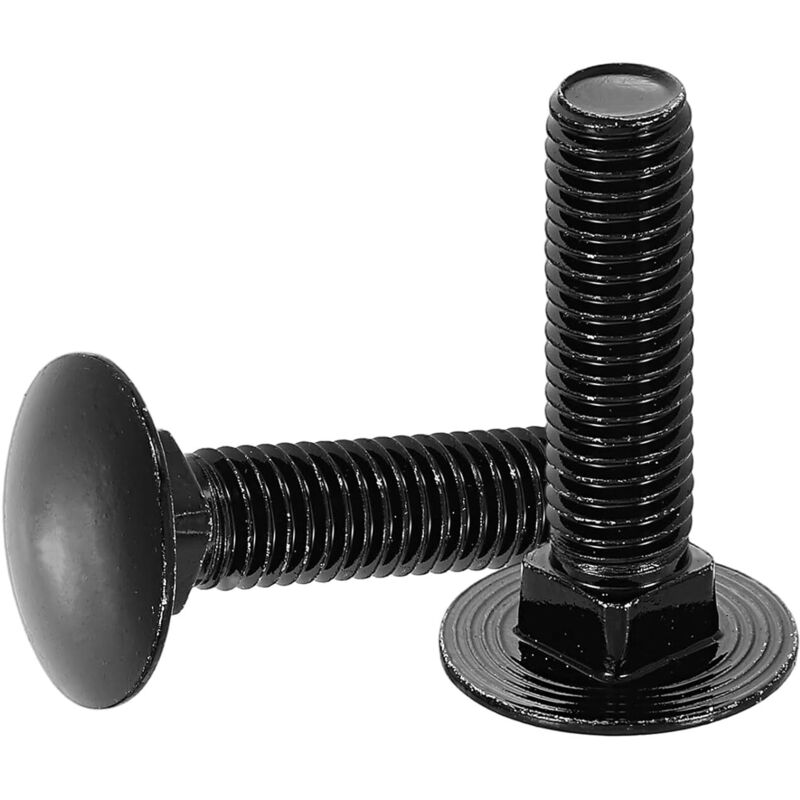 (304) Edelstahl-rundkopfschrauben Mit Vierkantansatz Zur Befestigung Von Zubehör (10er-packung, M10 X 40 Mm, Schwarz)