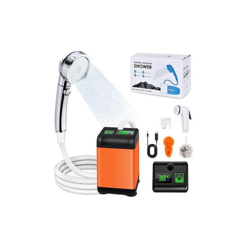 Ecleanfy – Tragbare Campingdusche (6000 Mah) – 6–8 L/min Durchflussrate – 3 Duschmodi – Einfache Saugnapfbefestigung – Usb-aufladbar