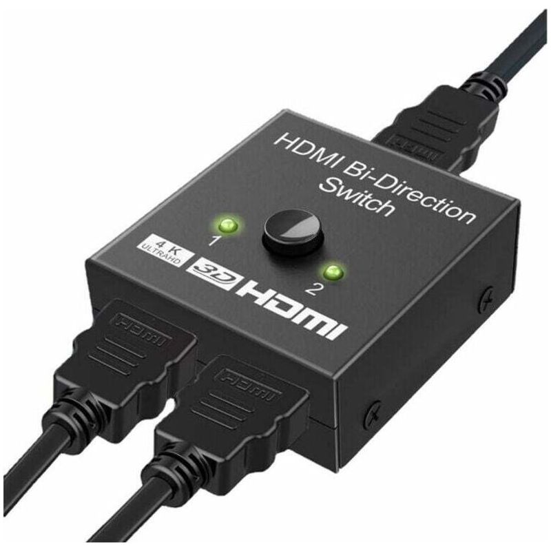 Ecleanfy Bidirektionaler Hdmi-switch Aus Aluminium Mit 4k-60hz-unterstützung, Wahlweise Mit 1 Eingang Und 2 Ausgängen Oder 2 Eingängen Und 1 Ausgang. Unterstützt 4k-, 3d- Und 1080p-auflösungen.